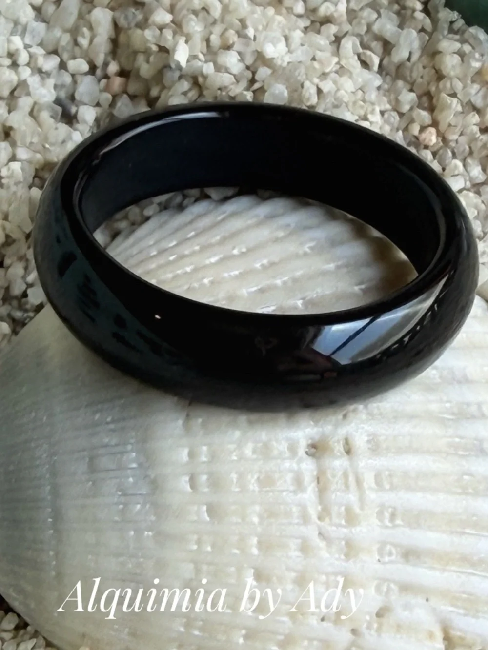 MINIMALIST + Black Carved onyx STONE Ring band